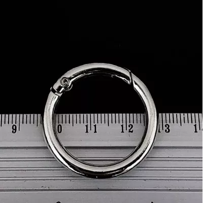 Карабин кольцо никель, 25 мм, металл