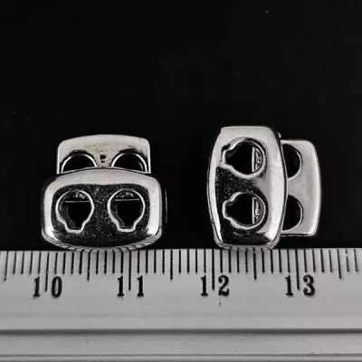 Стопор металізований овальний 15мм, срібло