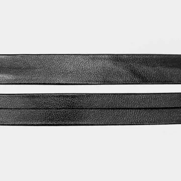 Косая бейка из кожзама чёрная, 1,5 см