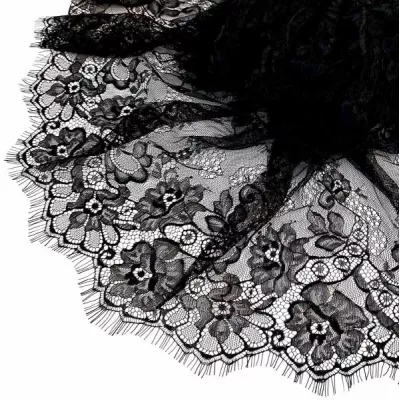 Мереживо Zira шантильї, чорне 25 см