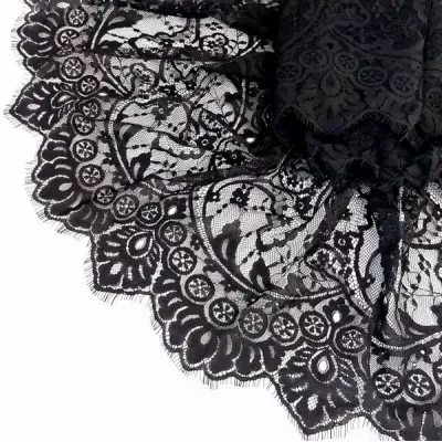 Кружево Zira шантильи, черное 30 см
