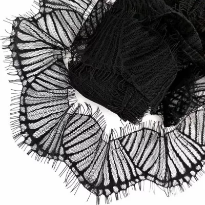 Кружево Zira шантильи, черное 7 см