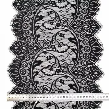 Кружево Zira шантильи, черное 35 см
