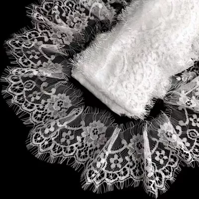 Мереживо Zira шантильї, біле 9 см, арт А311