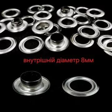 Блочка нікель, 8 мм + кільця-антимагніт,1000 шт