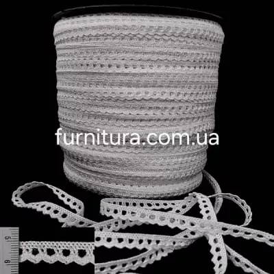 Кружево Кроше белое, 1 см