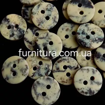  гудзик F L20/2 ​​уд, кремово-коричневий мармур, уп.100 шт