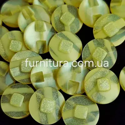 пуговица F L22/полуножка, с.желтая перлам. с куб.в цент, уп.100 шт