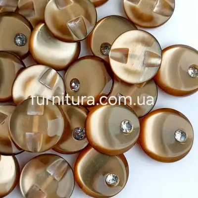 пуговица F L22/полуножка, капучино перлам.+стразик, уп.100 шт
