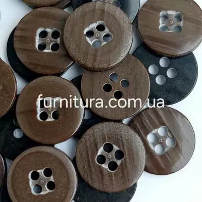 гудзик F L23/4 уд, коричневий №2000, уп.500 шт