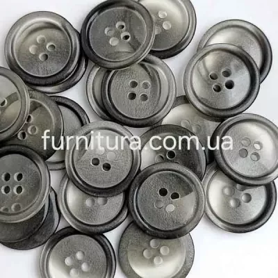 пуговица F L32/4 уд, серая меланж полупрозрачная, уп.100 шт