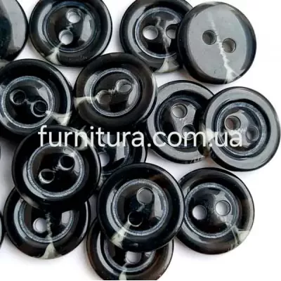  гудзик F L20/2 ​​уд, чорна меланж, уп.100 шт