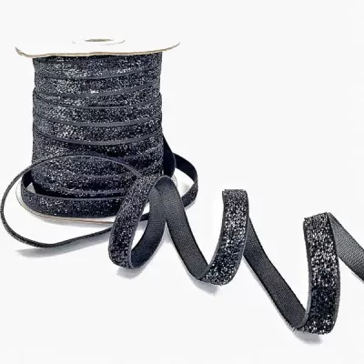 Стрічка оксамитова 1см + люрекс