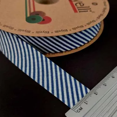 Коса бейка темно-синя ялинка х/б, 2 см