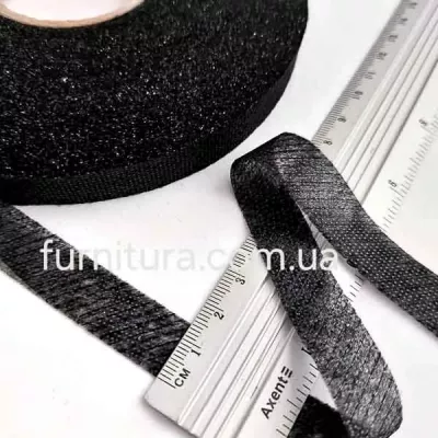 кромка флізелінова для пройми 37°, 15 мм, чорна (100 м)
