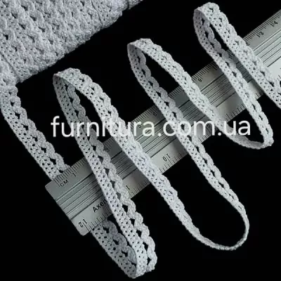 кружево кроше, белый, шир 1см  5098