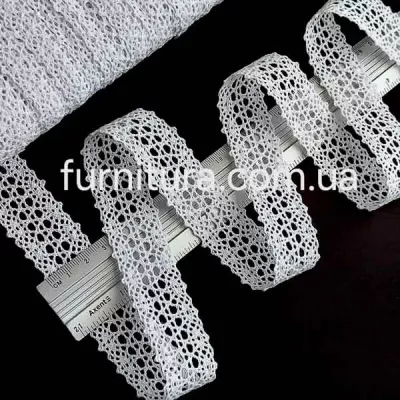 Кружево Кроше белое, 2,5 см 6342