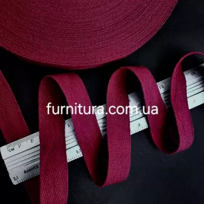Тесьма х/б (кіперна) бордо, 20мм