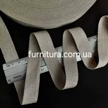 Тесьма х/б (кіперна) бежева, 20мм