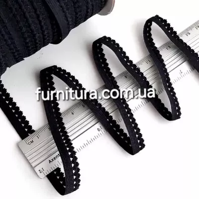 Резинка ажурна чорна, 12 мм