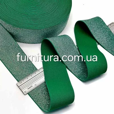 Резинка зелена +люрекс срібло, 5 см