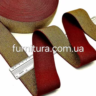 Резинка бордо +люрекс золото, 5 см