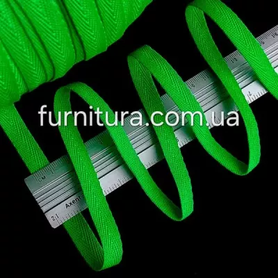 тасьма кіперна х/б 10 мм, неон салат № 104 (300м)