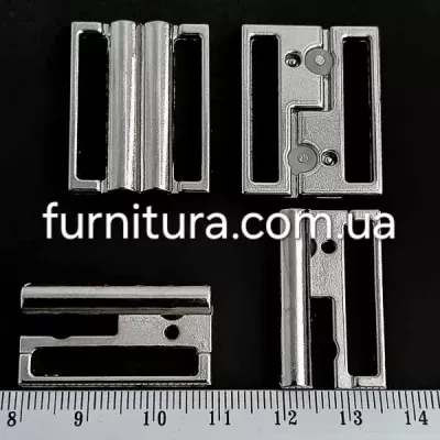 Застежка для купальника серебро, 2.5 см+силикон