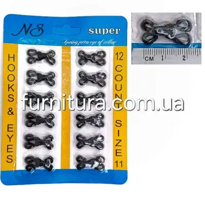 Пришивные крючки в оплетке черные, 22мм