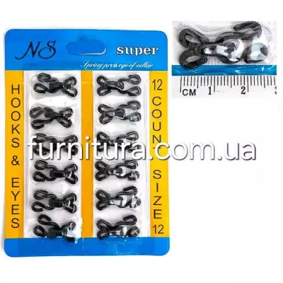 Пришивные крючки в оплетке черные, 25мм