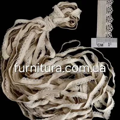 Резинка ажурная бельевая 10 мм бежевая, 25 м