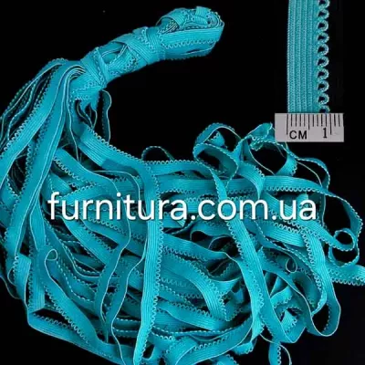 Резинка ажурная бельевая 10 мм бирюзовая, 25 м