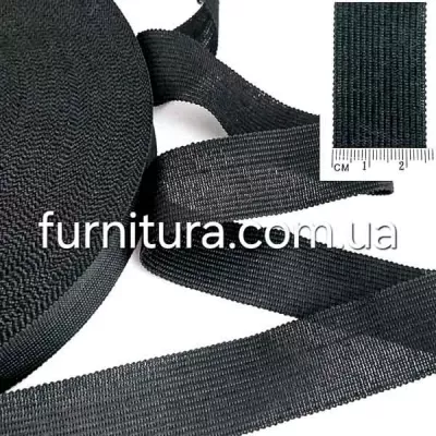 Тесьма метиновая (окантовочная) черная, 25 мм