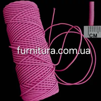 Канат-резина 3 мм боб- 100 м - розовый неон (EL)