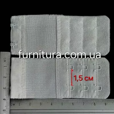 Застібка-подовжувач біла, 2 ряди х 3 петлі