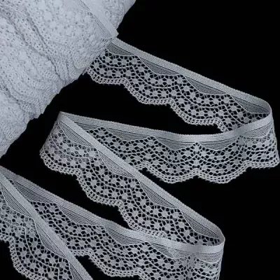 Кружево эластичное 2.5 см, белое