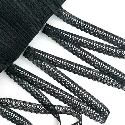 Мереживо павутинка 1 см, чорне