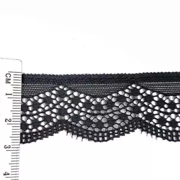 Кружево эластичное 2.5 см, черное