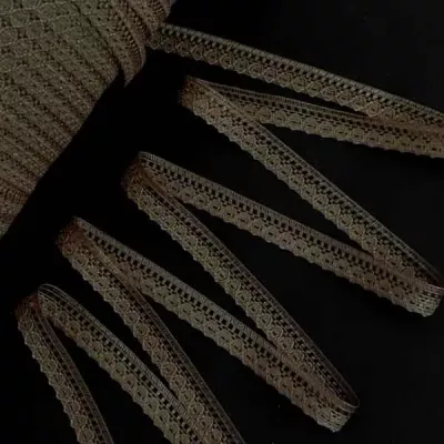 Мереживо павутинка 1 см, коричневе