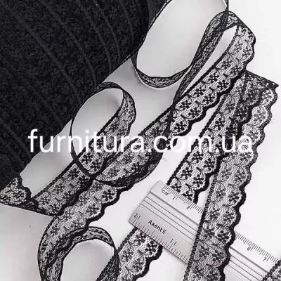 Мереживо павутинка 2 см, чорне