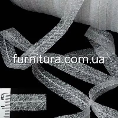 кромка флізелінова біла з підсилювачем рядки, 1.2 см