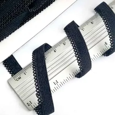 резинка ажурная бельевая 10 мм черная,  23 м