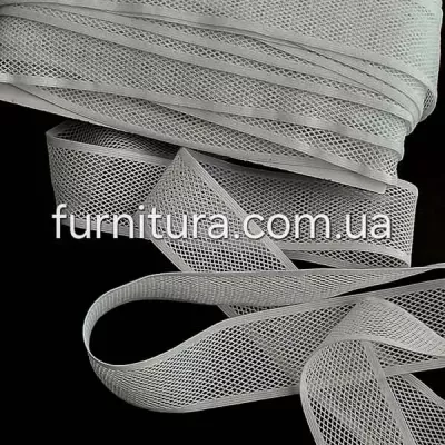 Резинка з сіткою 4 см біла (боб 23 м) 