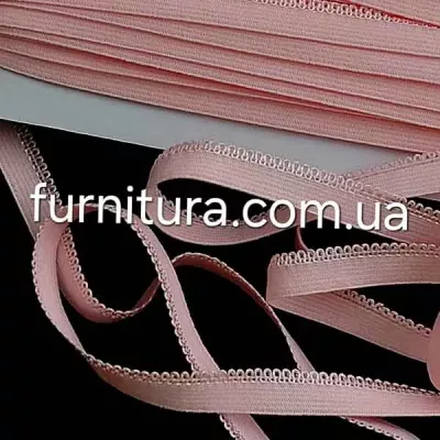 резинка ажурная бельевая 10 мм розовая, 23 м