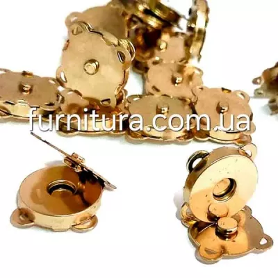 Замок магнітний пришивний 18 мм золото/100шт