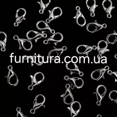 Карабин, 8х5 мм серебро, 50 шт