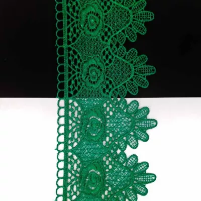 кружево Zira вязаное зеленое, 6-9 см