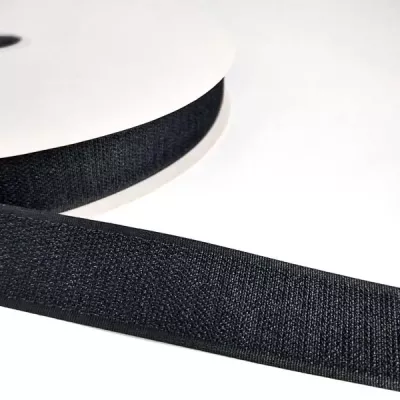 липучка  чорна  2,5 см х 25 м, жостка частина