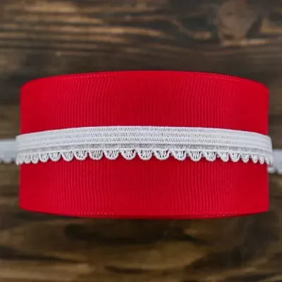 Резинка ажурная бельевая белая, 10 мм 