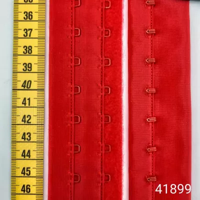 лента с крючками +петли 2х1,  красная